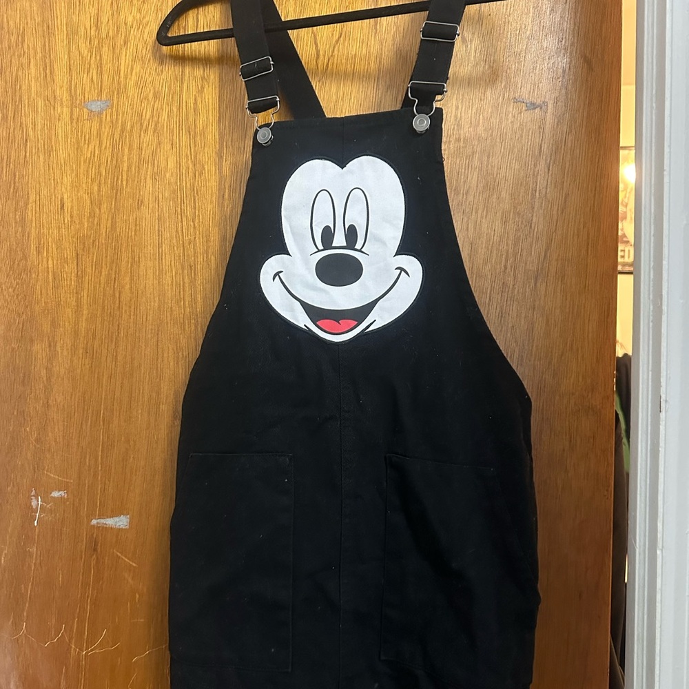Disney Black Overall Dress Mickey Mouse/ Forever 21